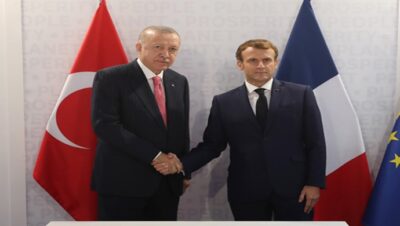 Cumhurbaşkanı Erdoğan, Fransa Cumhurbaşkanı Macron ile bir araya geldi