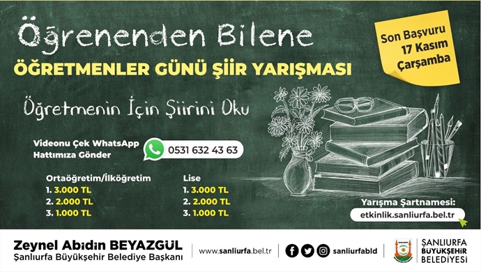 “Öğrenenden Bilene, Öğretmenler Günü Video Şiir” yarışması düzenliyor