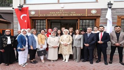 Emine Erdoğan, Ankara Kalesi’nde açılan “Ekolojik Sanat” sergisini ziyaret etti