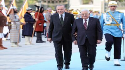 Filistin Devlet Başkanı Abbas Cumhurbaşkanlığı Külliyesinde