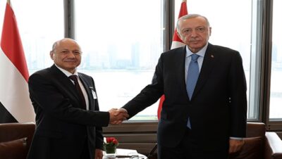 Cumhurbaşkanı Erdoğan, Yemen Başkanlık Konseyi Başkanı El-Alimi’yi kabul etti