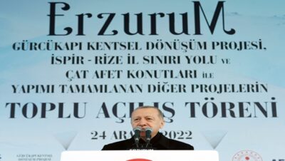 Cumhurbaşkanı Erdoğan, Erzurum’da toplu açılış törenine katıldı