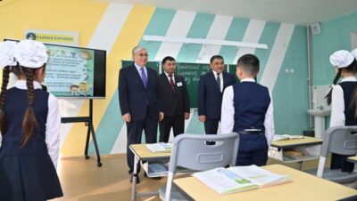 Президент Көктал ауылдық мектебіне барды